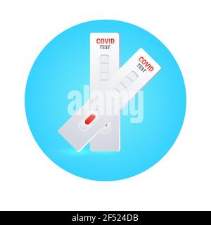 échantillon de sang sur cassette de test de diagnostic rapide du coronavirus identifiant les anticorps pour le concept covid-19 Illustration de Vecteur