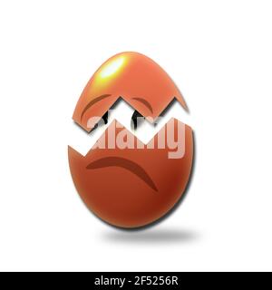 Œuf de poulet isolé sur blanc Banque D'Images