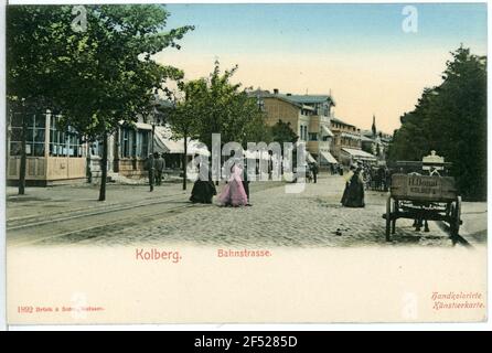 Bahnstraße Kolberg (aujourd'hui: Kolobrzeg / Pologne). Chemin de fer Banque D'Images