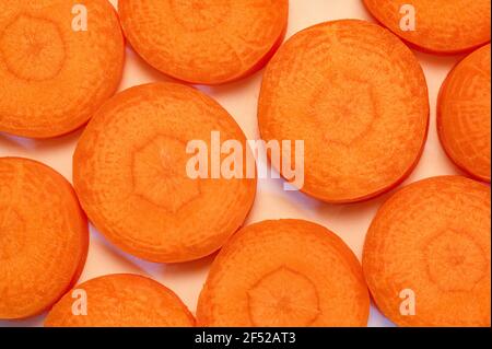 carottes d'orange en tranches Banque D'Images