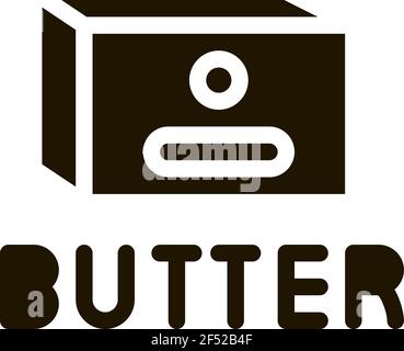 Illustration de l'icône du produit beurre Vector Glyph Illustration de Vecteur