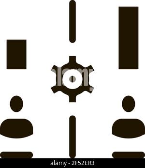 Différentes ressources de l'icône personnes scénario Glyph Illustration Illustration de Vecteur