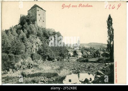 Vue sur le château de Petschau. Vue sur le château Banque D'Images