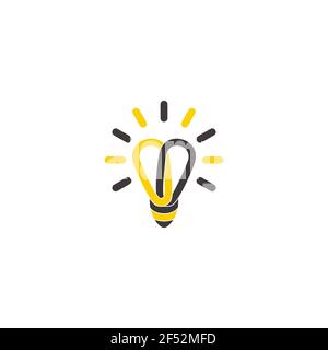 l'idée d'abeilles brillent ampoule symbole logo vecteur Illustration de Vecteur