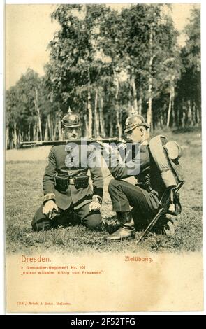 2. Grenadier Regiment No 101 Kaiser Wilhelm, but exercice Dresden. 2. Grenadier Regiment No.11 'Kaiser Wilhelm, Roi de Prusse'. Exercice Banque D'Images