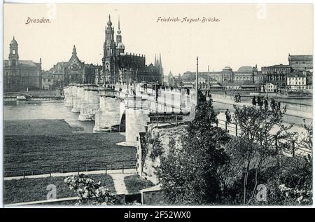 Pont Friedrich-August de Dresde. Friedrich - août - Pont Banque D'Images