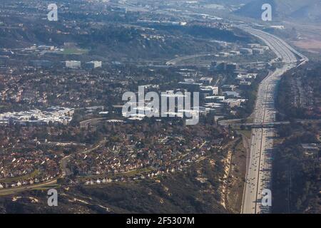 Vue aérienne sur la ville du nord de San Diego, Californie, États-Unis Banque D'Images