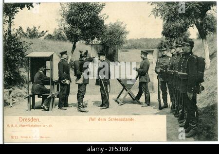 2. Royal Saxon Hunter Batallion No. 13 - sur le stand de tir Dresde. K. S. 2e Bataillon Hunter n°13, sur le stand de tir Banque D'Images