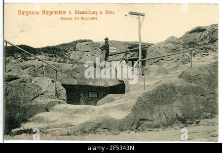 Burgruine - entrée dans le château de Burg Regenstein Banque D'Images