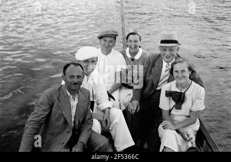 Photos de voyage Caraïbes. Trinidad. Touristes en bateau Banque D'Images