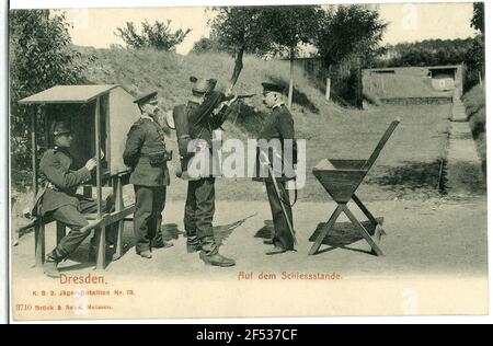 2. Royal Saxon Hunter Batallion No. 13 - sur le stand de tir Dresde. K. S. 2e Bataillon Hunter n°13, sur le stand de tir Banque D'Images