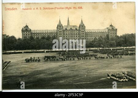 Cas du Royal Saxon protection Regiment no 108 Dresden. Casernes d. Roi.-Sächs. Protection - Reg.108 Banque D'Images