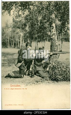 2. Royal Saxon Hunter Batallion No. 13 - Target exercice Dresden. K. S. 2e bataillon Hunter no.13, exercice de but Banque D'Images