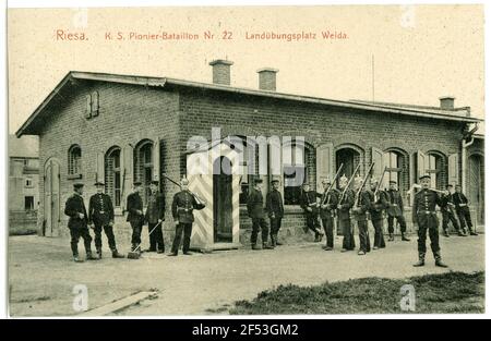 2e Bataillon royal des pionniers Saxon n° 22 - Land Exercise Platz Weida Riesa. K.S. 2. Bataillon des pionniers no 22. Land Exercise Platz Weida Banque D'Images