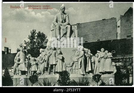 Vörösmarty - monument de Budapest. Vörösmarty-Denk (1908) Banque D'Images