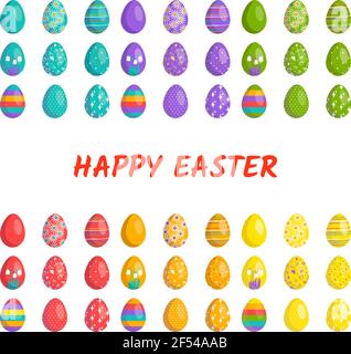 Grand ensemble d'œufs de Pâques Illustration de Vecteur