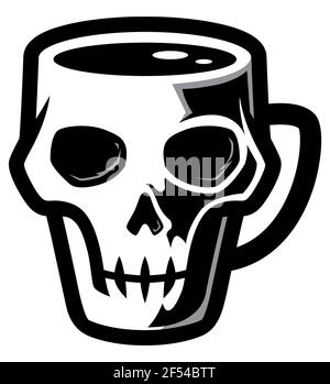 Tasse à café crâne Illustration de Vecteur