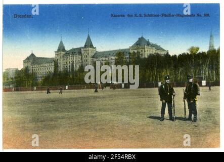 Cas du Royal Saxon protection Regiment no 108 Dresden. Casernes d. Régiments de protection no 108 Banque D'Images