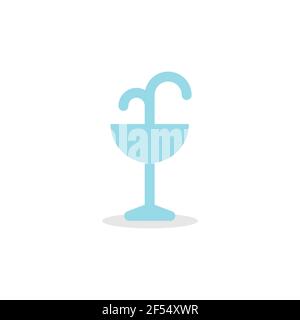 Icône Fontaine. Couleur bleue. Illustration vectorielle, conception plate Illustration de Vecteur