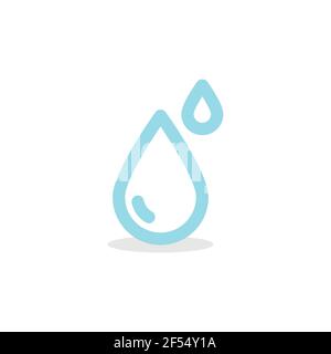 Icône goutte d'eau. Contour bleu. Illustration vectorielle, conception plate Illustration de Vecteur