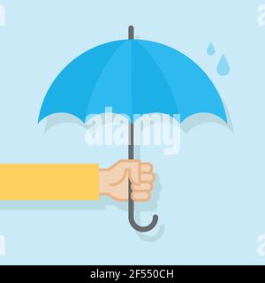 Parapluie main. Illustration vectorielle, conception plate Illustration de Vecteur