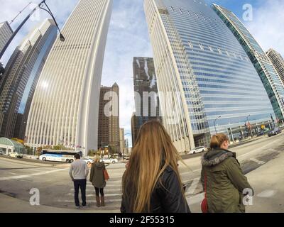 CHICAGO, ÉTATS-UNIS - 08 décembre 2020 : photos prises à Chicago, Illinois, États-Unis avec un gopro Banque D'Images