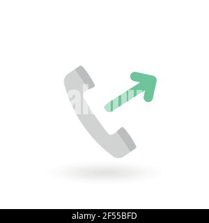 Icône de récepteur de téléphone rétro isolée. Symbole du combiné. Signe sortant. Illustration vectorielle, conception plate Illustration de Vecteur
