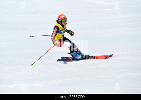 Livigno, Livigno, Italie, 24 mars 2021, Federica Brignone en action pendant les championnats italiens absolus de ski alpin 2021, course de ski alpin - photo Giorgio Panacci / LM Banque D'Images