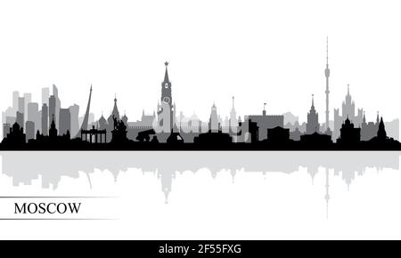 Moscou ville ligne d'horizon silhouette fond, illustration vectorielle Illustration de Vecteur