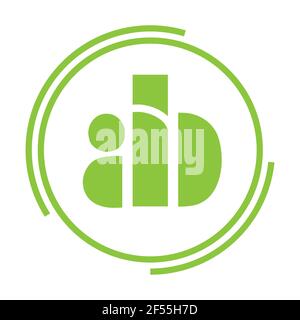 Lettres d'impression A B, ICÔNE de logo conjoint A&B avec modèle de vecteur de carte de visite.t Banque D'Images