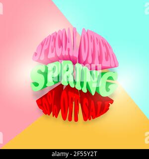 Grande bannière d'offre spéciale. Illustration vectorielle. Solde de printemps Illustration de Vecteur