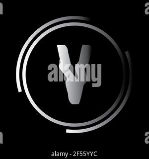 V logo Letter Design. Logo lettre V avec Swoosh moderne Banque D'Images