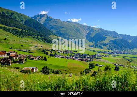 Suisse, Graubunden, Oberalp Pass en été paysage de montagne Banque D'Images