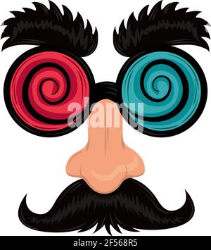 lunettes de moustache à masque de jour Illustration de Vecteur