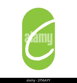 Motif lettre C avec logo en forme de ligne vectorielle. Logo icône minimalisme créatif. Banque D'Images
