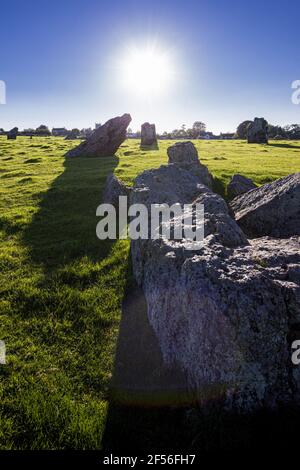 Stanton Drew Stone Circle (cercle de pierres de la deuxième plus grande en Grande-Bretagne) datant de 3000-2000BC près de Stanton Drew, Somerset UK Banque D'Images