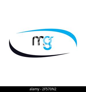 LOGO lettre MG. Lettres initiales DE l'icône du logo MG. Lettre abstraite MG M G modèle de logo minimal. Vecteur lettre M G avec couleurs noires. Banque D'Images