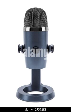 Découpe du microphone de bureau sans fil. Banque D'Images