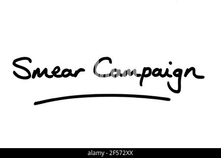 Smeal Campaign, manuscrit sur fond blanc. Banque D'Images