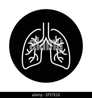 Icône de ligne de couleur des poumons d'organe humain. Inscrivez-vous pour accéder à la page Web, à l'application mobile, au bouton et au logo. Contour modifiable. Illustration de Vecteur