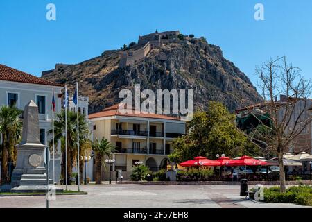 La forteresse de Palamidi à Nafplio Banque D'Images