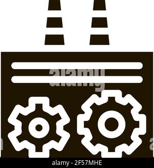 Paramètres techniques de la centrale thermique icône Vector Glyph Illustration Illustration de Vecteur