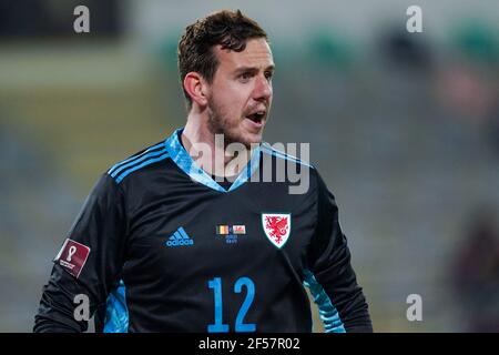 LOUVAIN, BELGIQUE - 24 MARS : Danny Ward du pays de Galles lors de la coupe du monde de la FIFA 2022 Qatar qualificateur match entre la Belgique et le pays de Galles à Den Dreef le 2 mars Banque D'Images