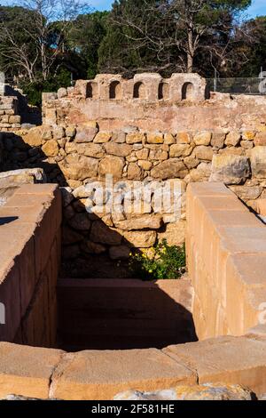 Site archéologique grec / romain d'Ampuries, Gérone, Catalogne, Espagne. Banque D'Images