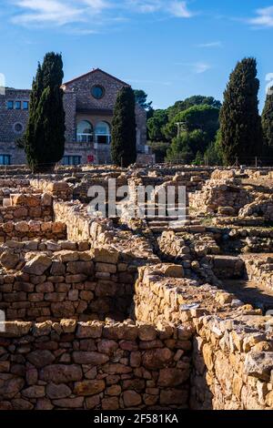 Site archéologique grec / romain d'Ampuries, Gérone, Catalogne, Espagne. Banque D'Images