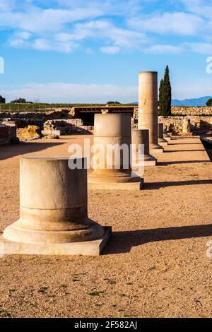 Site archéologique grec / romain d'Ampuries, Gérone, Catalogne, Espagne. Banque D'Images