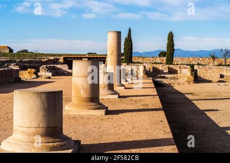 Site archéologique grec / romain d'Ampuries, Gérone, Catalogne, Espagne. Banque D'Images