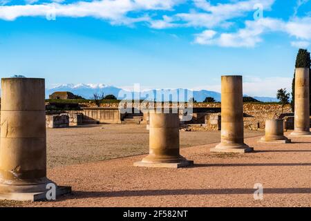 Site archéologique grec / romain d'Ampuries, Gérone, Catalogne, Espagne. Banque D'Images