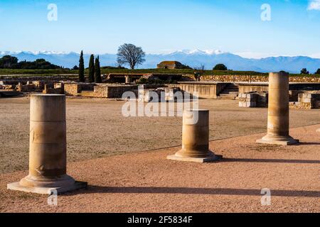 Site archéologique grec / romain d'Ampuries, Gérone, Catalogne, Espagne. Banque D'Images