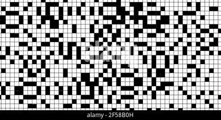 arrière-plan abstrait de motif de mots croisés vierges. illustration carrée blanche et noire Banque D'Images